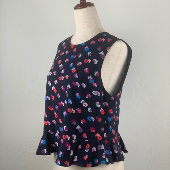 Rebecca Taylor Sakura Ruffle Top Navy Size 4 - Picture 3 of 8